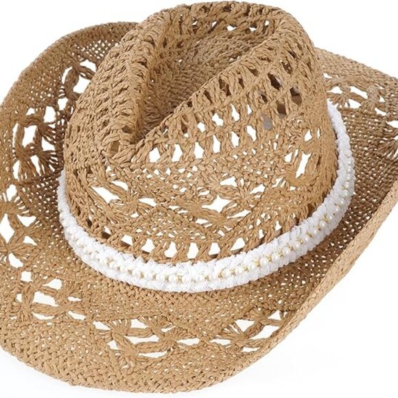 Western straw cowboy hat - Picture 2 of 6